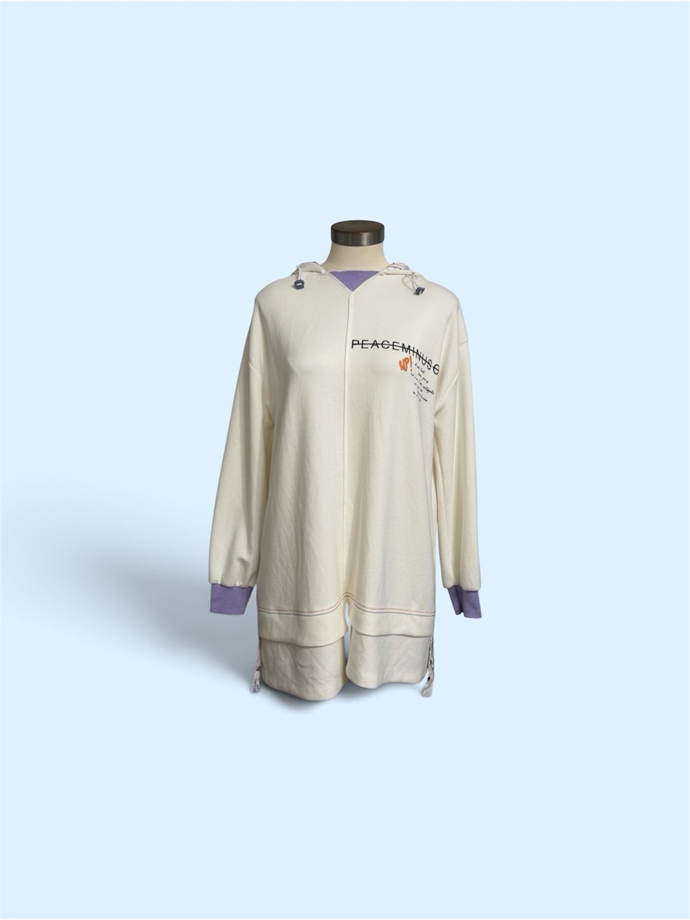 ZUHRE PEACE MINUSONE Hoodie with Lavender Trim Size XL